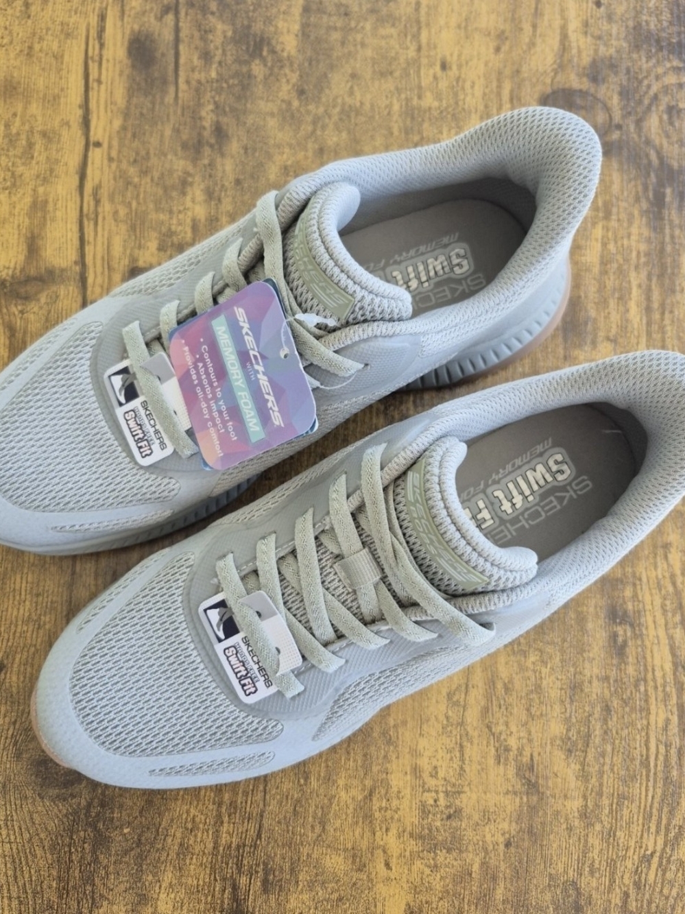 Skechers Slip-ins BOBS Sport Squad 4 Olive Grey Sneakers Size 6.5 NWT - Picture 3 of 16